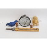 Negretti & Zambra barometer, a Sika thermometer, various padlocks, etc