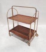 Mid-century folding two-tier tea trolley