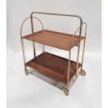 Mid-century folding two-tier tea trolley