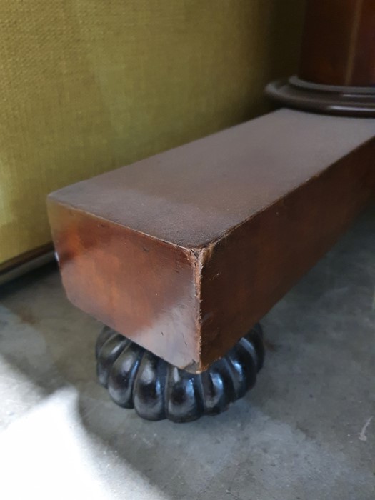 Late 19th/early 20th century large mahogany desk with leather inset top rectangular with rounded - Image 21 of 28