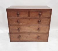 Late Victorian mahogany chest of two short over three drawers, 106cm x 93cm