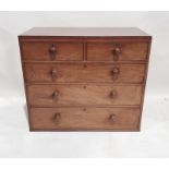 Late Victorian mahogany chest of two short over three drawers, 106cm x 93cm