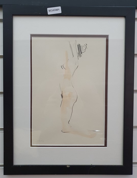 Richard O’Connell British 21st century Pencil and coloured wash "Elaine", titled and dated in - Image 4 of 8