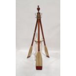 Modern coat rack and umbrella stand in the form of three oars