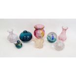 Collection of glass to include three Caithness vases, a Caithness paperweight, a Nachtmann polar