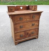 20th century chest of drawers with two drawers to the superstructure, with pierced heart to the