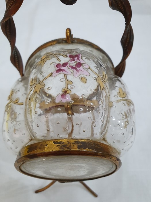 Probably French, gilt metal and painted glass lobed barrel shaped display stand, possibly for a - Image 13 of 23