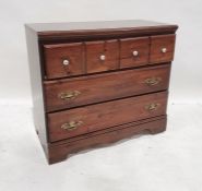 20th century three-drawer chest on bracket feet, 89.5cm x 81cm