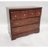 20th century three-drawer chest on bracket feet, 89.5cm x 81cm