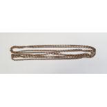 Long silver-coloured belcher link guard chain, approx 35g