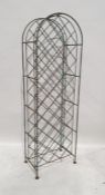 Early 20th century arched-top wine rack in painted iron, 49.5cm x 158cm