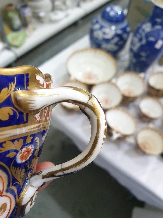 English porcelain Imari pattern part tea service of fluted form, 1820's, printed and painted in gilt - Image 22 of 36