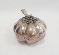 A 20th century silver-coloured metal gourd-shaped trinket box, marked to base 25 TSO, 9cm high