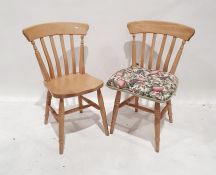 Set of four modern slatback beech chairs (4)