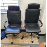 Two office swivel chairs on castors by Dauphin (2)