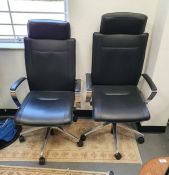 Two office swivel chairs on castors by Dauphin (2)