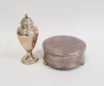 Early Victorian silver pepperette, London 1837 (marks rubbed), of baluster form with weighted