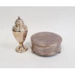 Early Victorian silver pepperette, London 1837 (marks rubbed), of baluster form with weighted