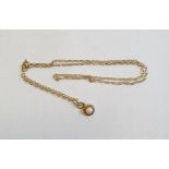 9ct gold pendant on chain, single cultured pearl in circular gold mount on fine chain, marked to