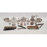 Quantity of EPNS and plated ware to include teapot, sugar bowl and milk jug, toast rack and other