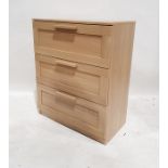 Modern chest of three deep drawers, 78cm x 94cm