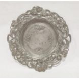 A WMF Art Nouveau circular pewter dish relief decorated with lilies and male and female heads,