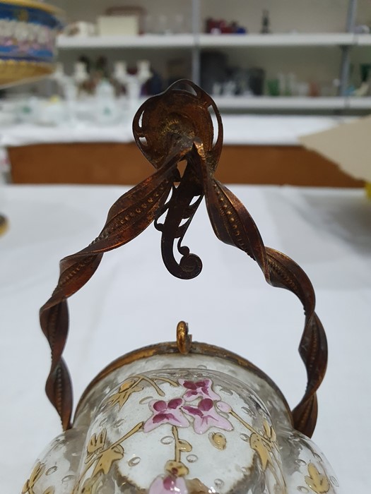 Probably French, gilt metal and painted glass lobed barrel shaped display stand, possibly for a - Image 15 of 23