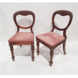 Set of eight similar mahogany balloonback chairs on turned supports (8)