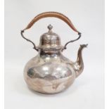Large silver teapot/hot water kettle by Francis Higgins & Son Ltd, London 1911 of circular form with