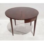 19th century mahogany tea table, the fold out top above square section tapering supports,  95.5cm