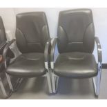 Two office chairs with curved arm rests (2)  Condition ReportThe chairs are black.