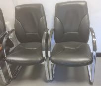 Two office chairs with curved arm rests (2)  Condition ReportThe chairs are black.