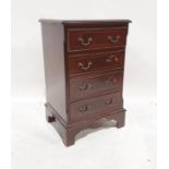 20th century mahogany four-drawer chest, on bracket feet, 44cm x 72cm