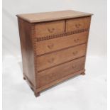 20th century oak chest of two short over three long drawers and a dressing table mirror (2) (Made