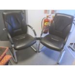 Two office chairs with curved arm rests (2)