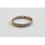 Platinum and diamond full eternity ring 1.8g approx.