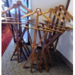 Set of seven modern Eastern hardwood valet stands (7)