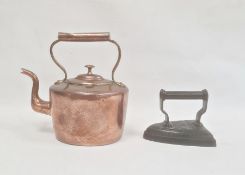 Old copper kettle and an old flat iron (2)