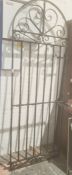 Wrought iron garden gate, 198cm high x 69.5cm wide