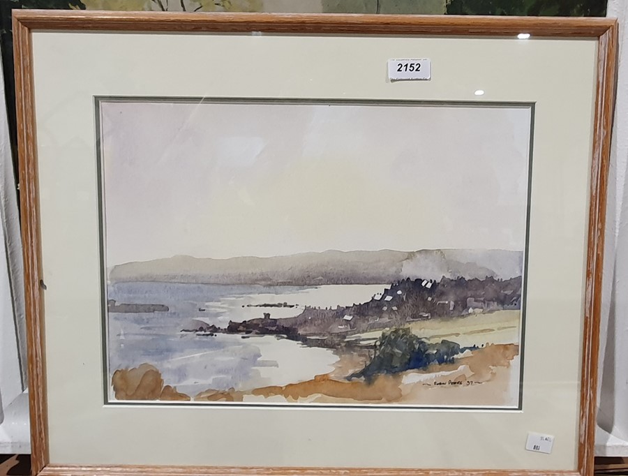 Robin Peers Watercolour Coastal landscape, 27 x 37cm and Two further watercolour landscape scenes - Image 2 of 10