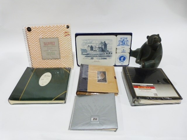 Model of a seated polar bear, a quantity of photograph albums and two boxes of assorted items - Image 3 of 3