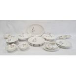 Royal Doulton porcelain part dinner service 'Pillar Rose' pattern, to include dinner plates, side