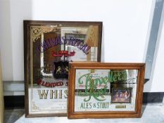 Traveller's Rest advertising mirror and a Chivas Regal whisky mirror (2)