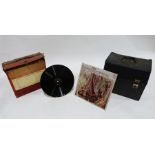 Record case containing long playing records ( vinyl) mainly classical and another containing 78 rpm.