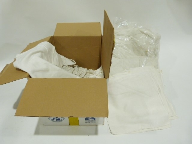 Two boxes of assorted textiles including scarves, blankets, bedlinen etc.(2 boxes) - Image 2 of 2