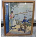 Harold Harvey colour print The Blue Door, Edward Seago Ploughing print, After B. Butler Pair of