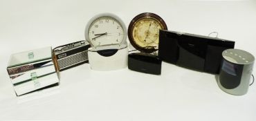 Radio alarm clock, a barometer, a wall clock and various other items (2 boxes)
