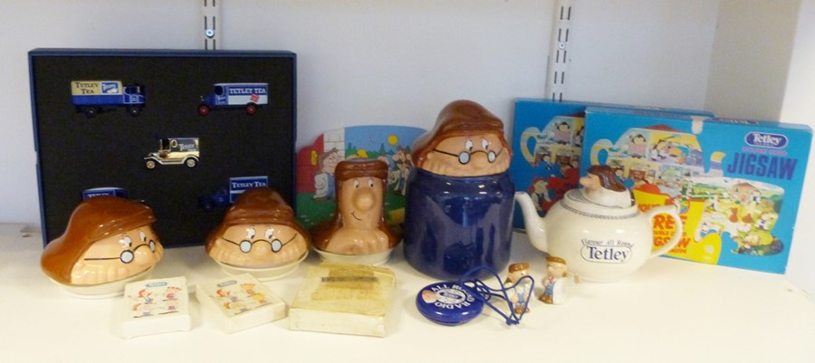Tetley's storage box, Tetley's biscuit box, assorted Tetley puzzles, games, collectables, etc. - Image 3 of 4