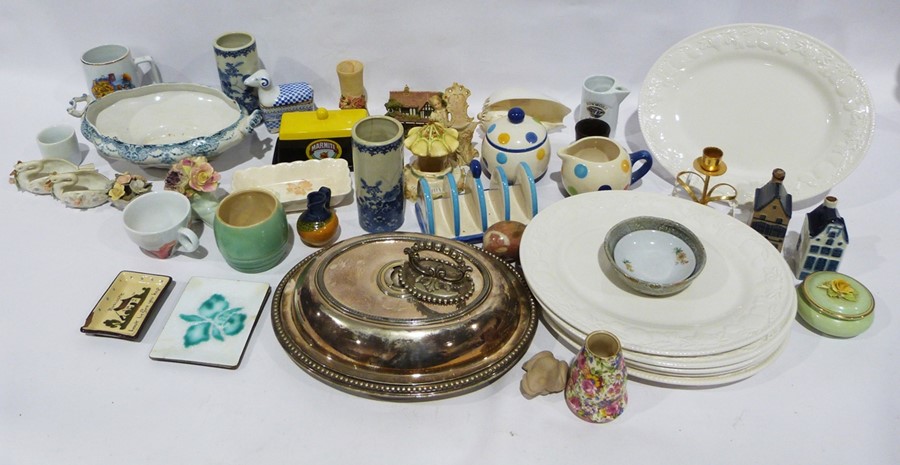 Assorted white dinnerware, assorted collectables, pewter tankards, etc (3 boxes) - Image 3 of 3