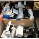 Quantity of HD bullet cameras, CCTV cameras (boxed), an Olympus Super-Zoom 115 camera, two SLXRF